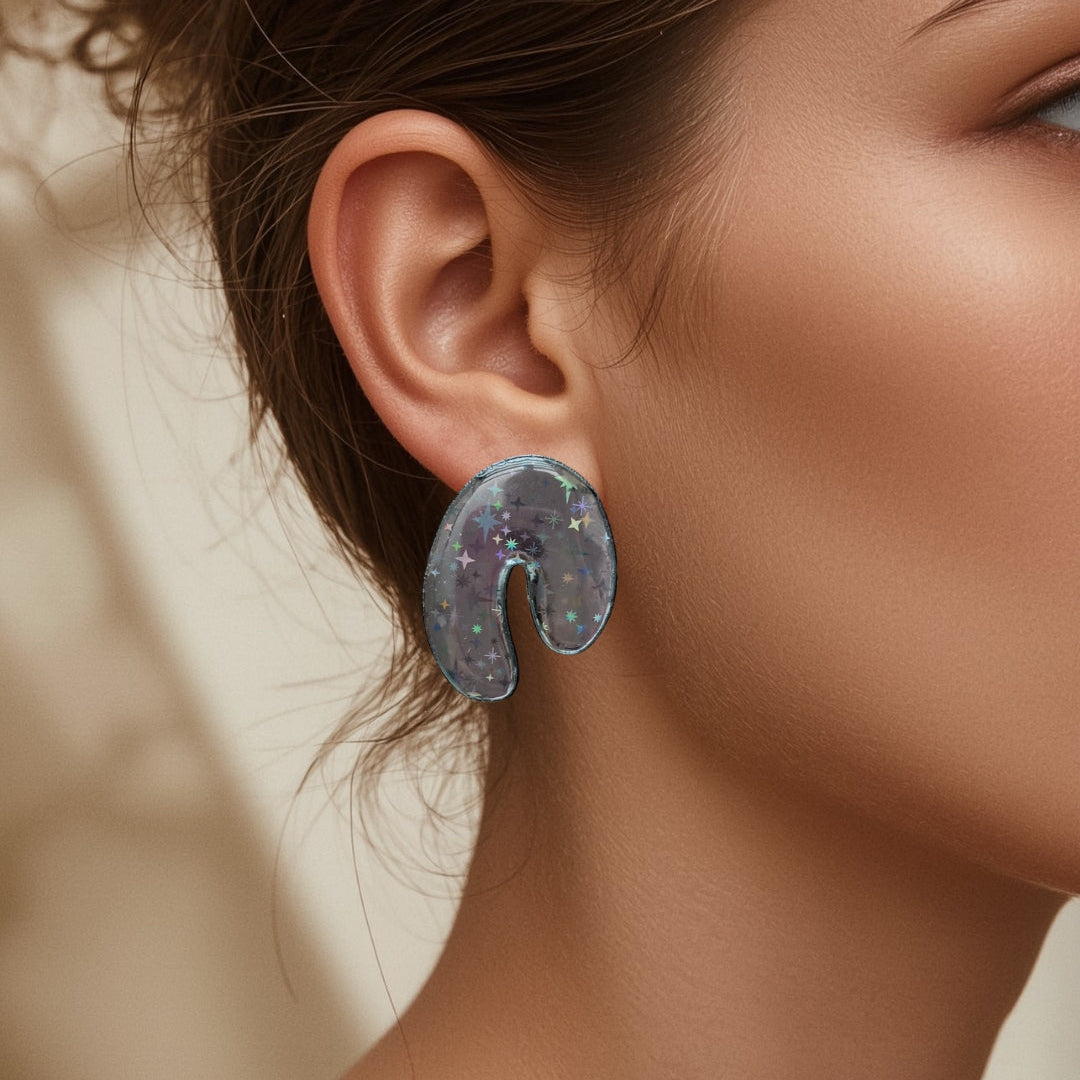 Aurora - Holografische Statement Oorstekers - Midi-1