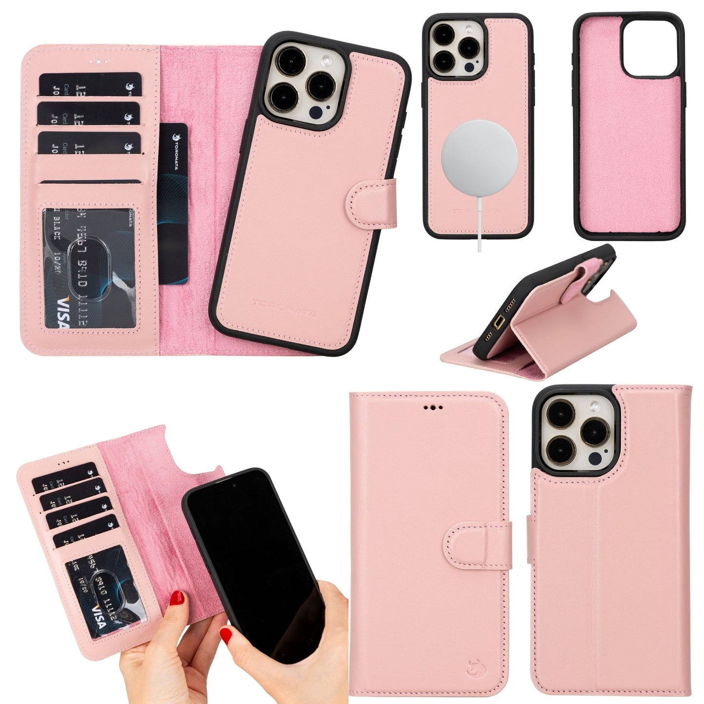 Casper Leather iPhone 15 Pro Wallet Case | Detachable MagSafe Compatible RFID Protection-10