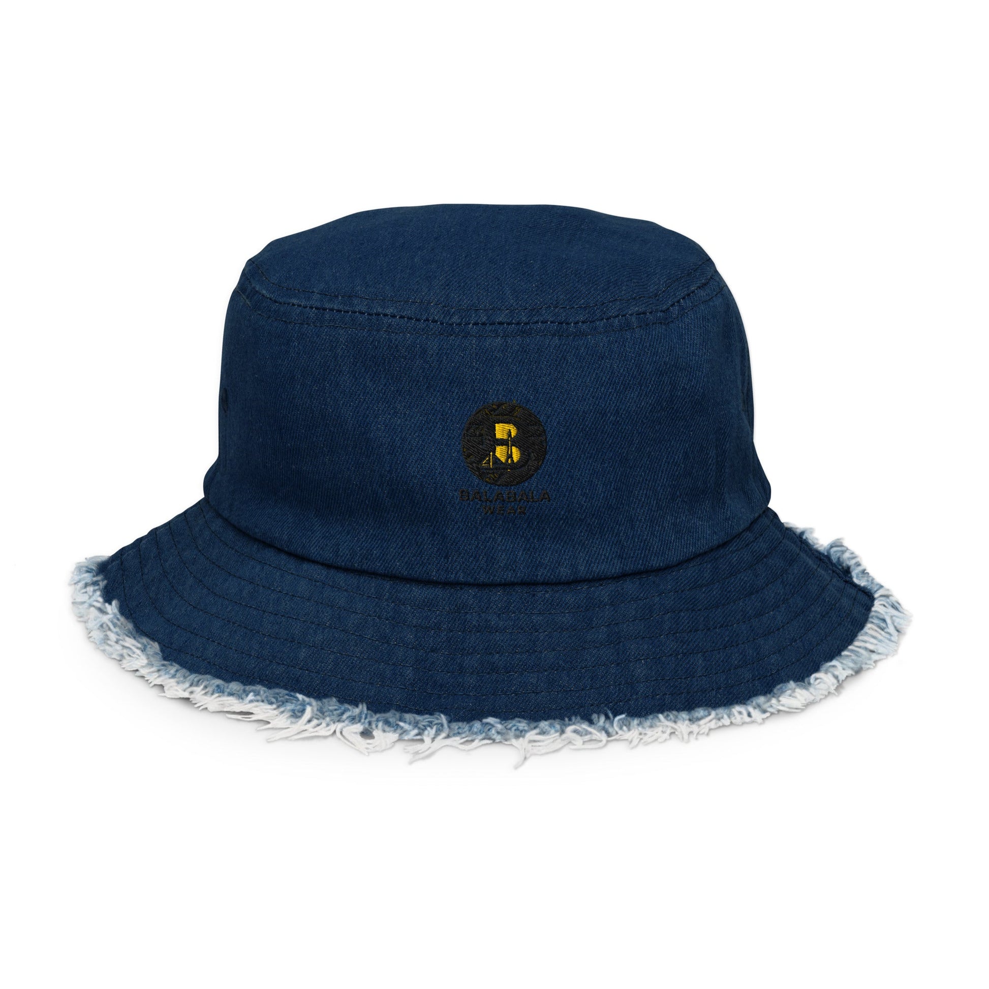 Distressed denim bucket hat - BALABALA WEAR