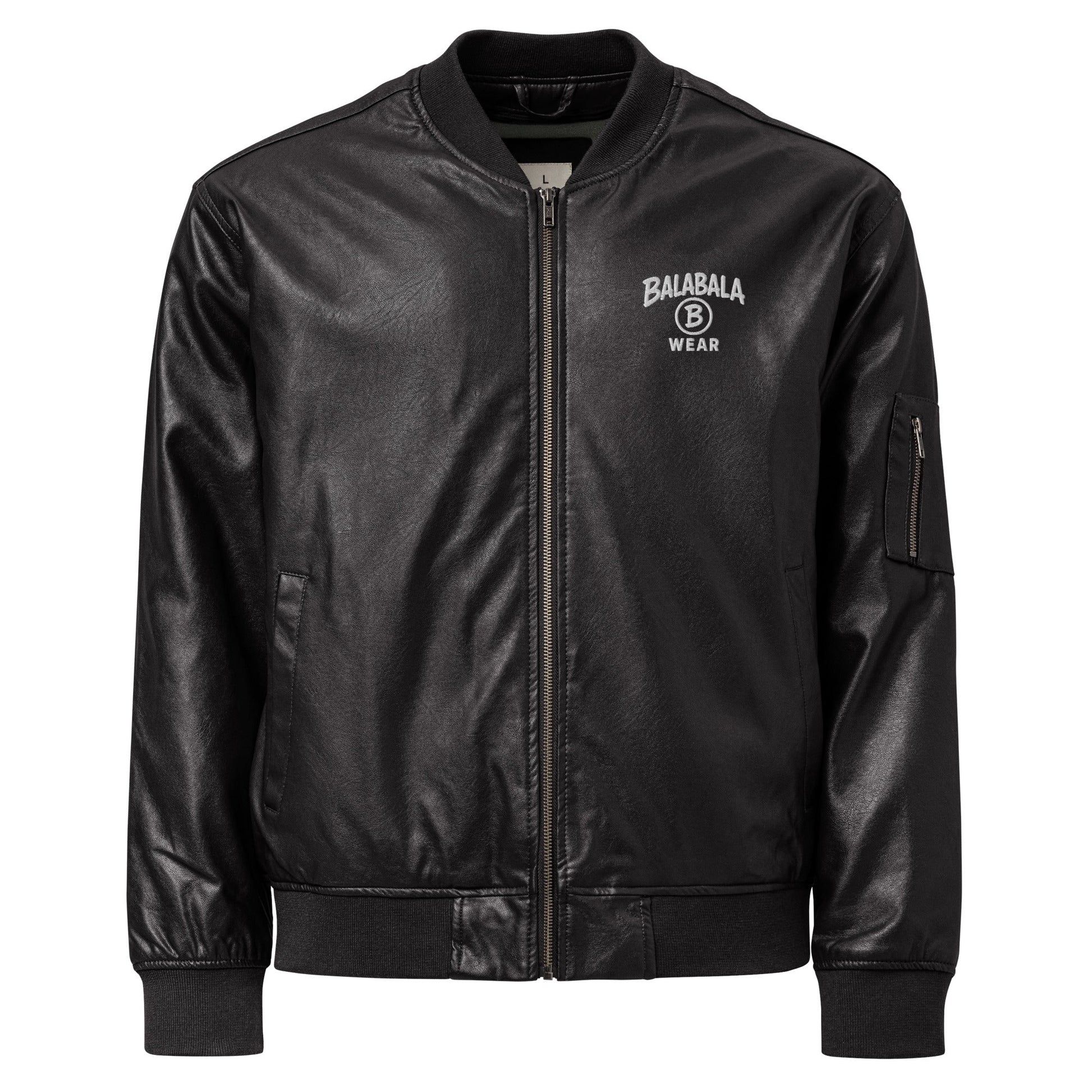 Leather Bomber Jacket - BALABALA WEAR